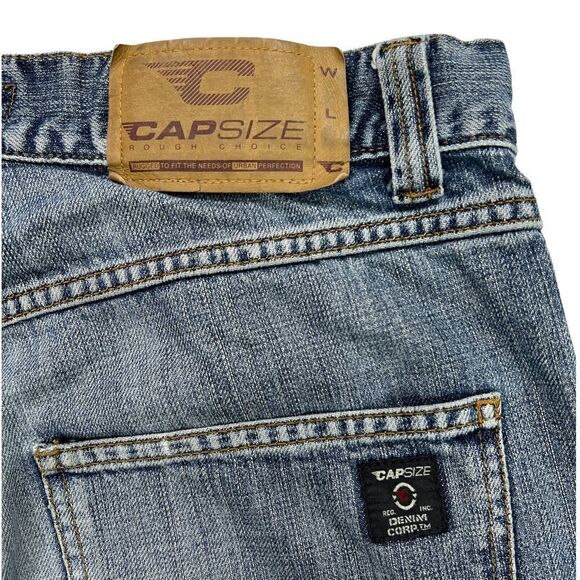 Vintage Capsize Men 100% Cotton Straight Jeans US 33 x 34 Light Blue Denim - Picture 9 of 12